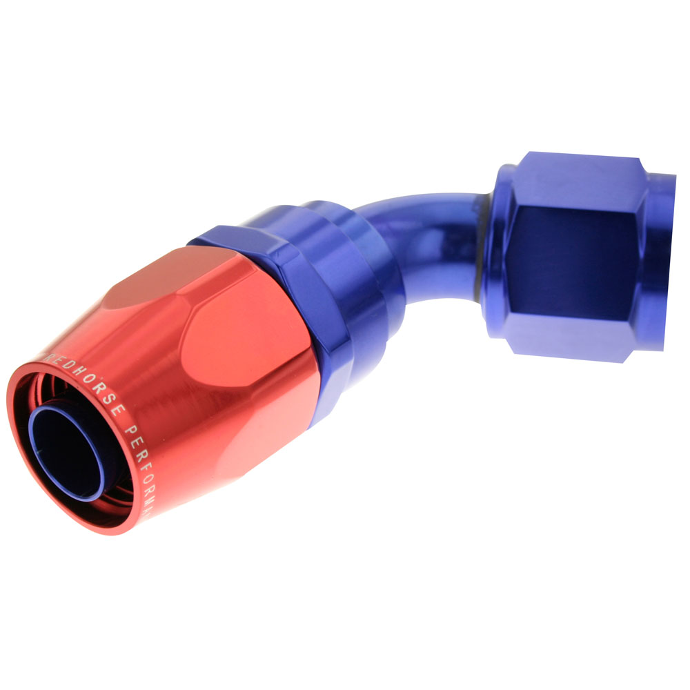 Photo for Redhorse Performance Fuel Hose Fitting 1060-04-1; Swivel Hose End Blue/Red Anodized -04AN 60 deg. -04AN Female