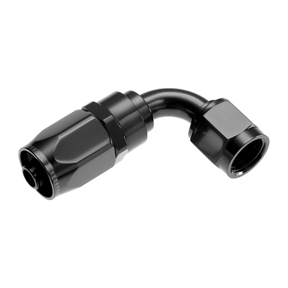Redhorse Performance Fuel Hose Fitting 1090-06-2; Swivel Hose End Black Anodized -06AN 90 deg. -06AN Female 
