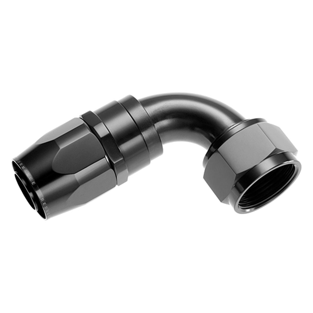 Redhorse Performance Fuel Hose Fitting 1090-16-2; Swivel Hose End Black Anodized -16AN 90 deg. -16AN Female 