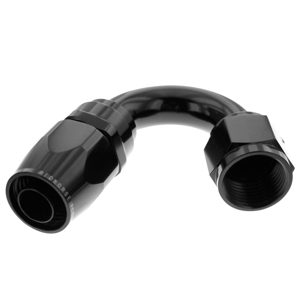 Redhorse Performance Fuel Hose Fitting 1150-04-2; Swivel Hose End Black Anodized -04AN 150 deg. -04AN Female 