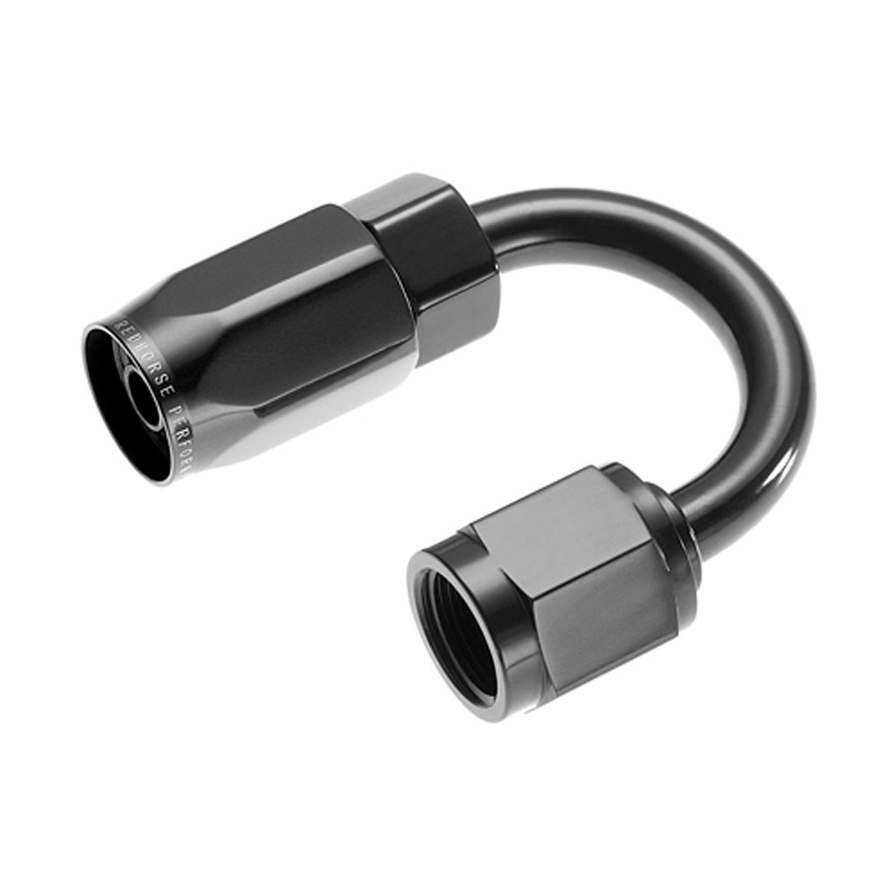 Redhorse Performance Fuel Hose Fitting 1180-04-2; Swivel Hose End Black Anodized -04AN 180 deg. -04AN Female 