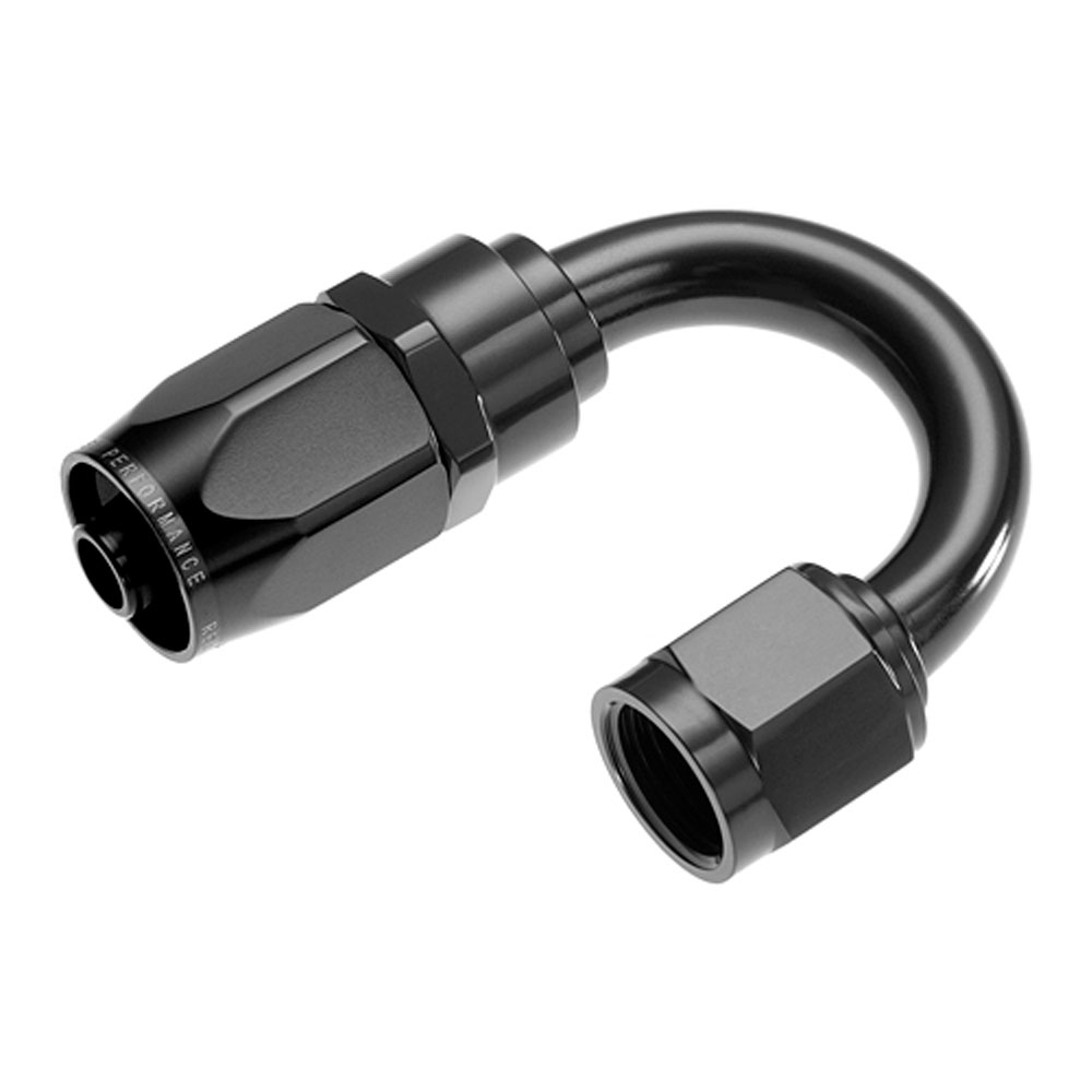 Redhorse Performance Fuel Hose Fitting 1180-06-2; Swivel Hose End Black Anodized -06AN 180 deg. -06AN Female 