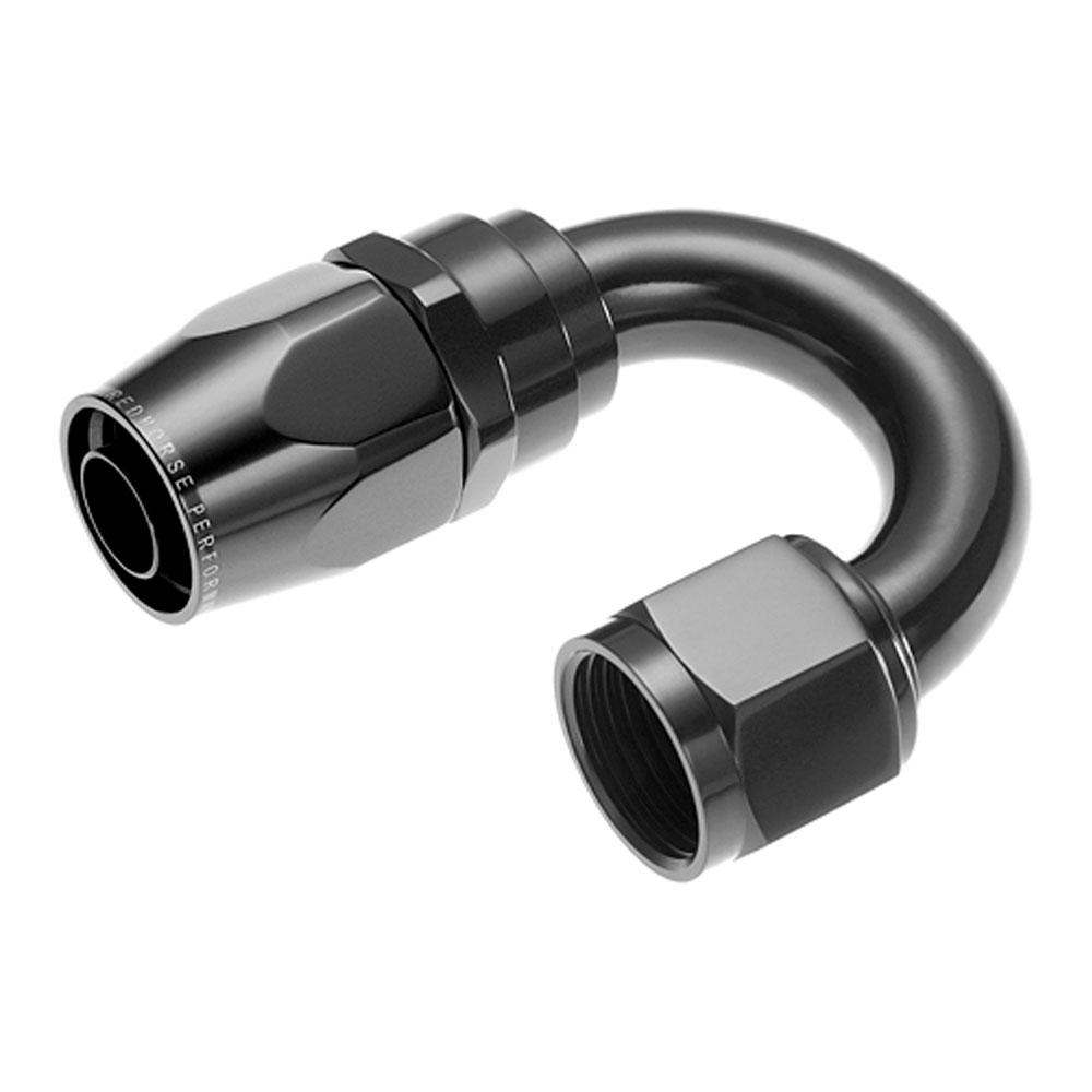 Redhorse Performance Hose End 1180-10-2; Swivel Hose End Black Anodized -10AN 180 deg. -10AN Female 
