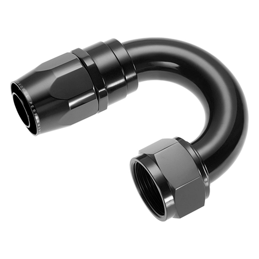 Redhorse Performance Hose End 1180-16-2; Swivel Hose End Black Anodized -16AN 180 deg. -16AN Female 