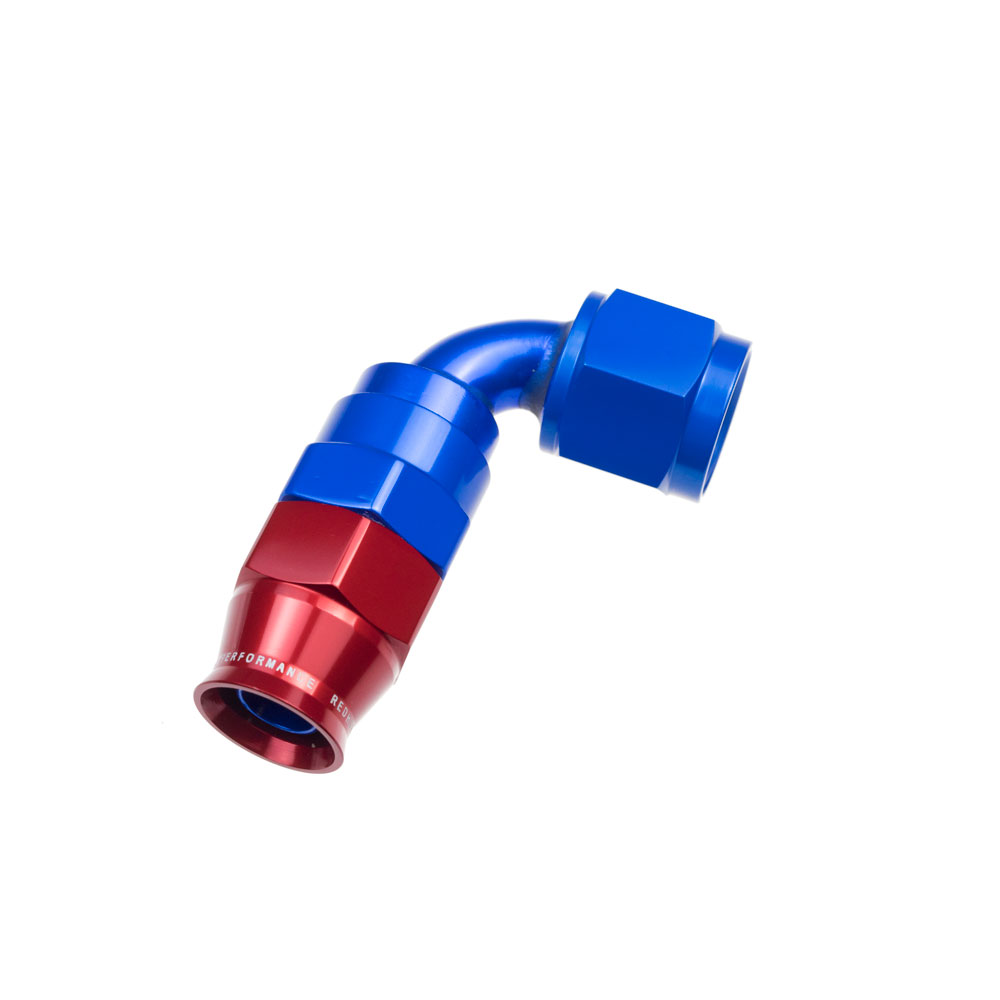 Redhorse Hose End 1290-10-1; Swivel Hose End Blue/Red Anodized -10AN 90 deg. -10AN Female 