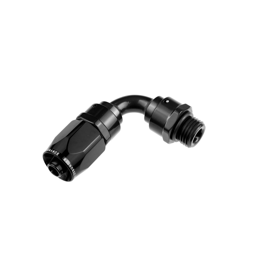 Photo for Redhorse Performance Fuel Hose Fitting 1390-10-10-2; ORB Hose End ORB Black Anodized -10AN 90 deg. -10AN ORB Male