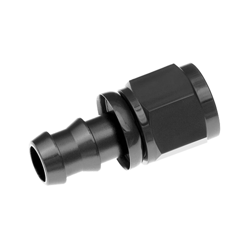 Redhorse Performance Fuel Hose Fitting 2000-08-2; Swivel Hose End Black Anodized -08AN Straight -08AN Female 