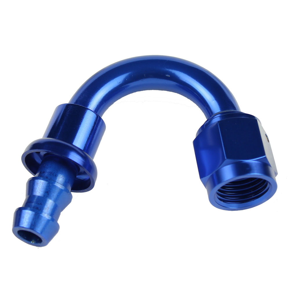 Redhorse Performance Fuel Hose Fitting 2150-10-1; Non Swivel Hose End Blue Anodized -10AN 150 deg. -10AN Female 