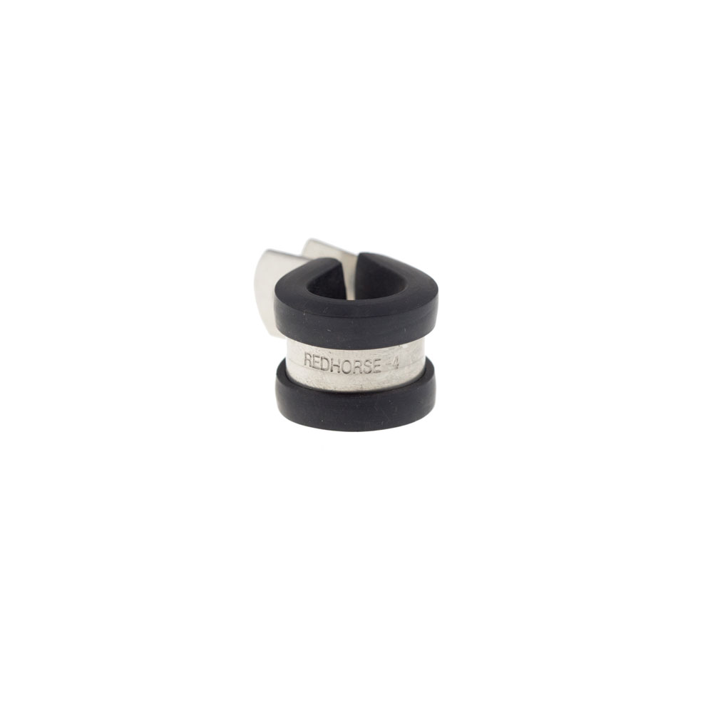 Redhorse Line Clamp 220-04-2; Cushion Clamps 1 -04AN Natural, Black Stainless Steel, Rubber 