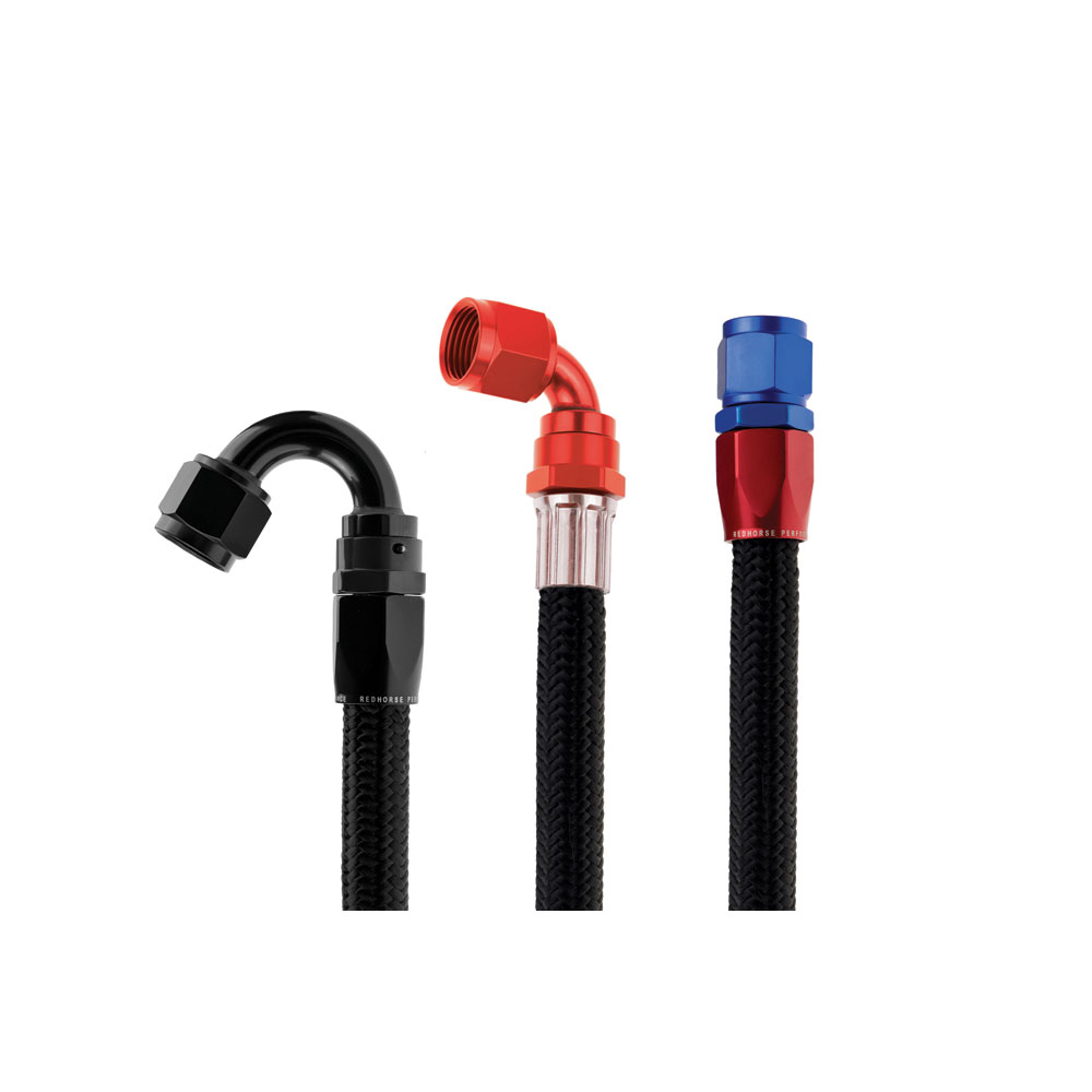 Redhorse Performance Fuel Hose 235-08-10; E Series -08 AN 10 ft. Black Racing Hose 