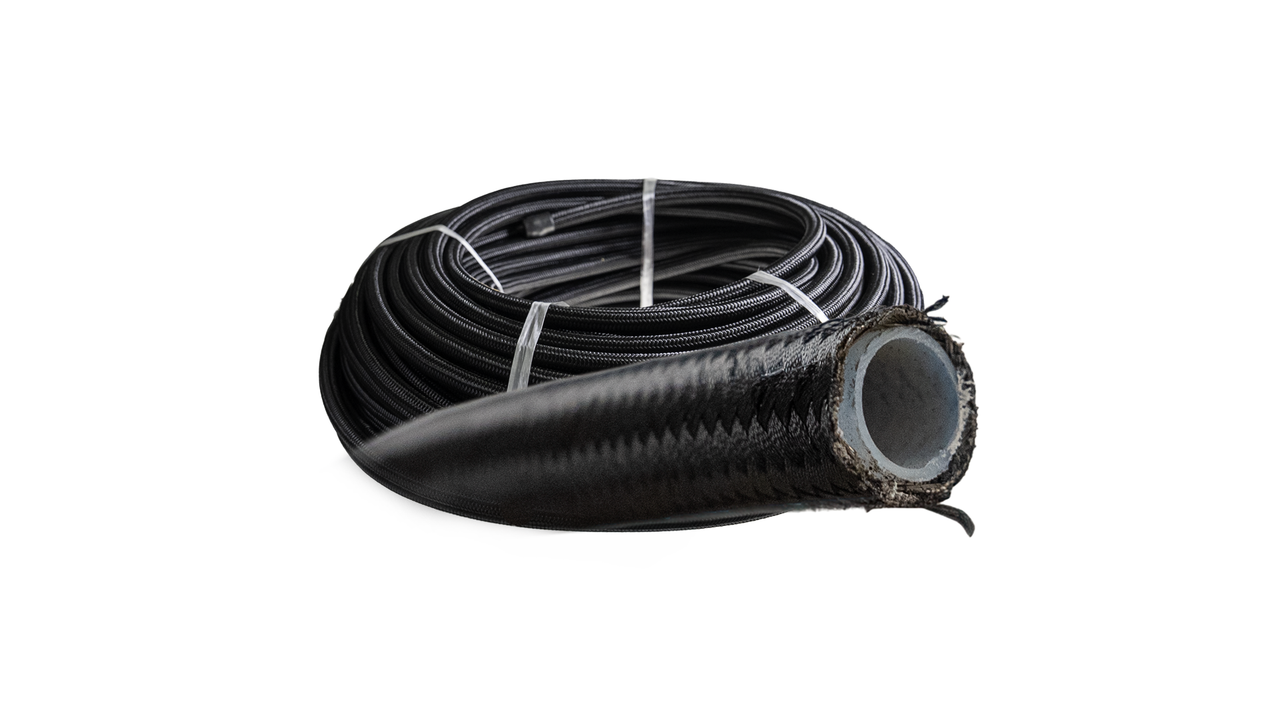 Redhorse Fuel Hose 306-10-6; 306 Series Non-Carbon Lined PTFE -10AN 6 ft. Black 