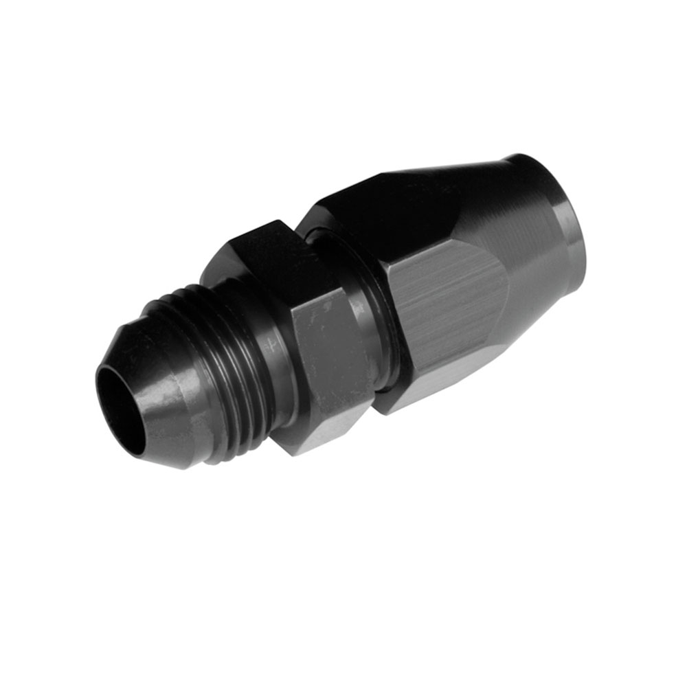 Redhorse Performance AN Fitting 3100-06-05-2; Hard Line Adapter AN to Hard Line Adapter Black -06AN Male Straight 5/16 in. Hard Line Female 
