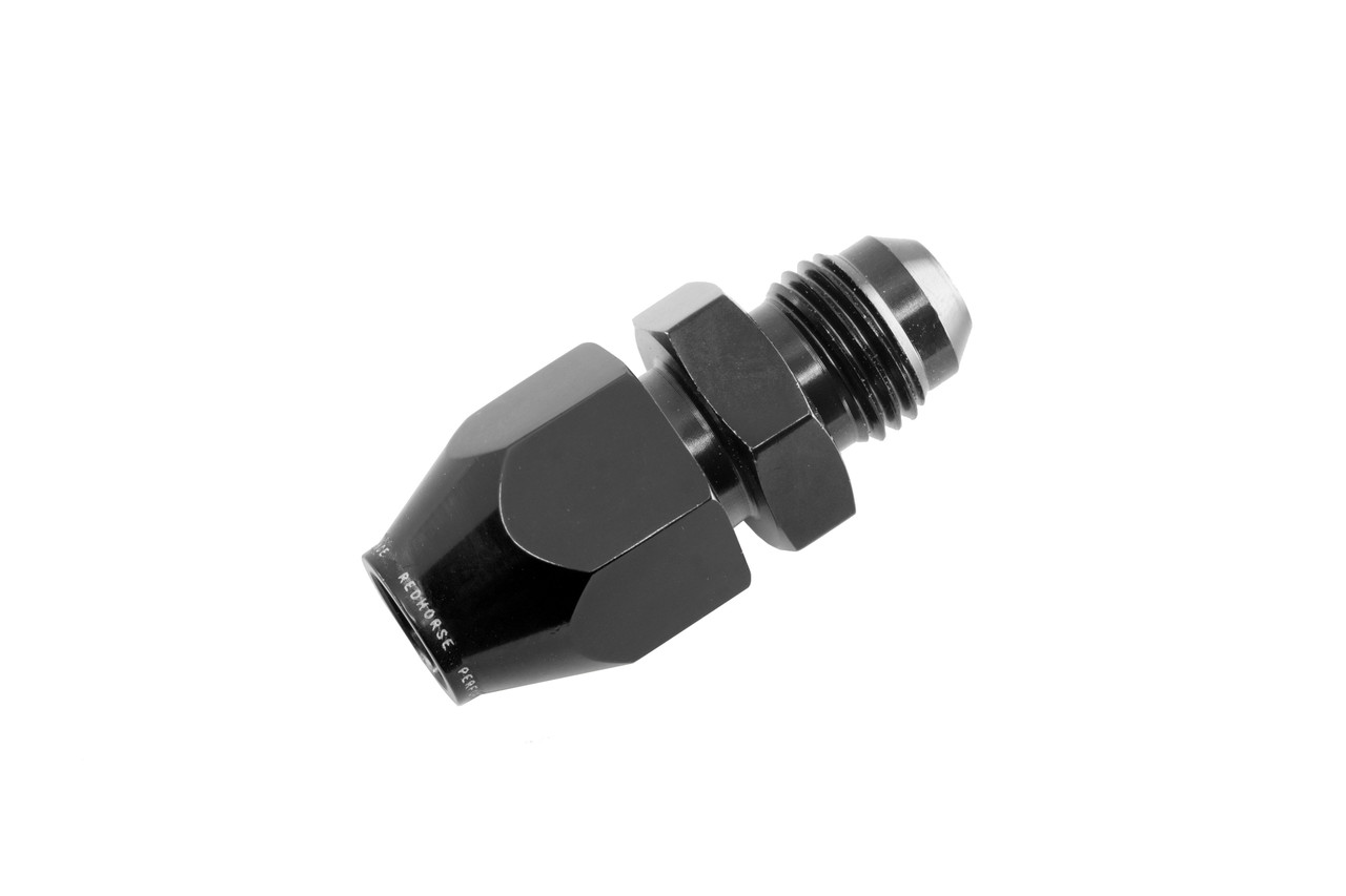 Redhorse AN Fitting 3100-08-08-2; AN to Hard Line Adapter AN to Hard Line Adapter Black Anodized -08AN Male Straight 1/2 in. Hard Line 