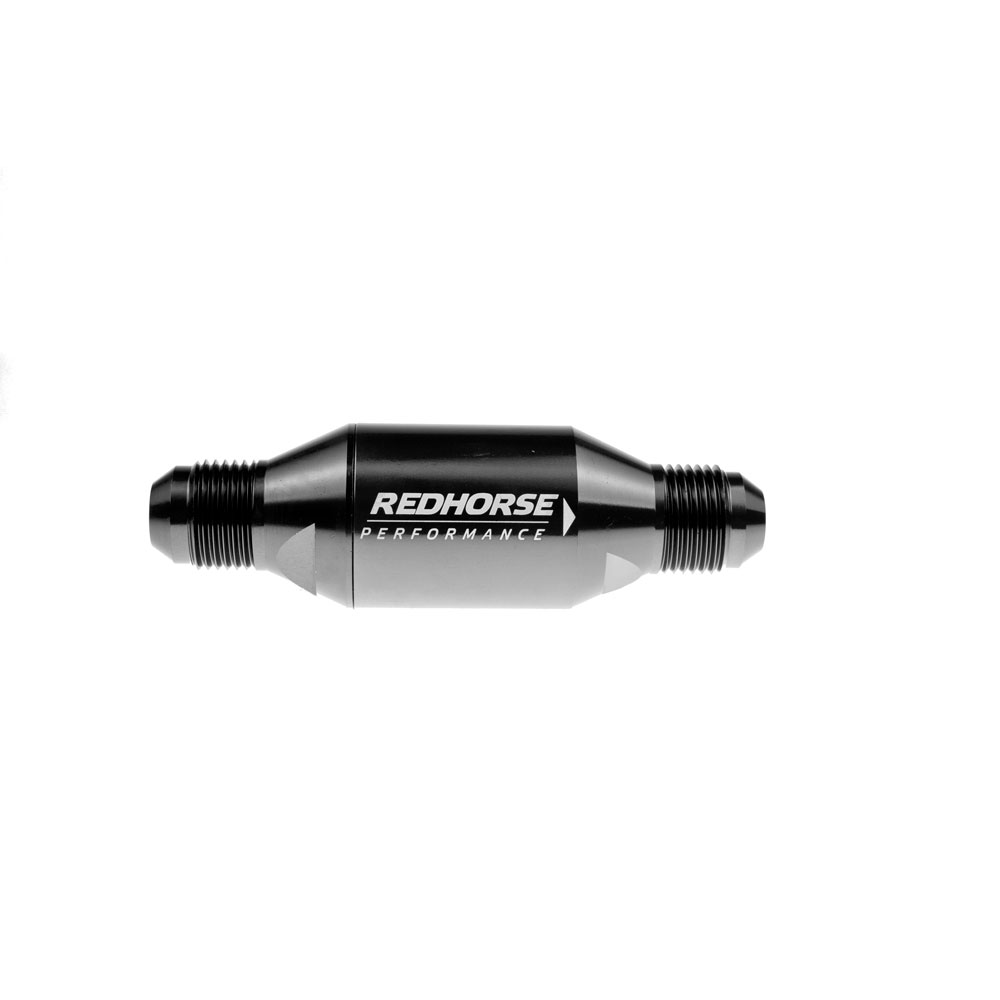 Redhorse Performance Inline Fuel Check Valve 4152-08-2; 1 Way Black Anodized -08AN Male Straight -08AN Male 