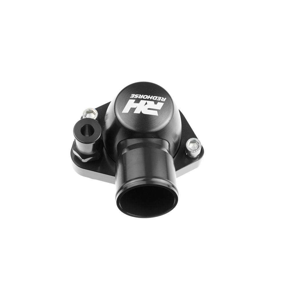 Photo for Redhorse Performance Thermostat Housing 4910-302-24-2; 80 deg. O Ring Swivel Black Aluminum for Ford 260 to 351W