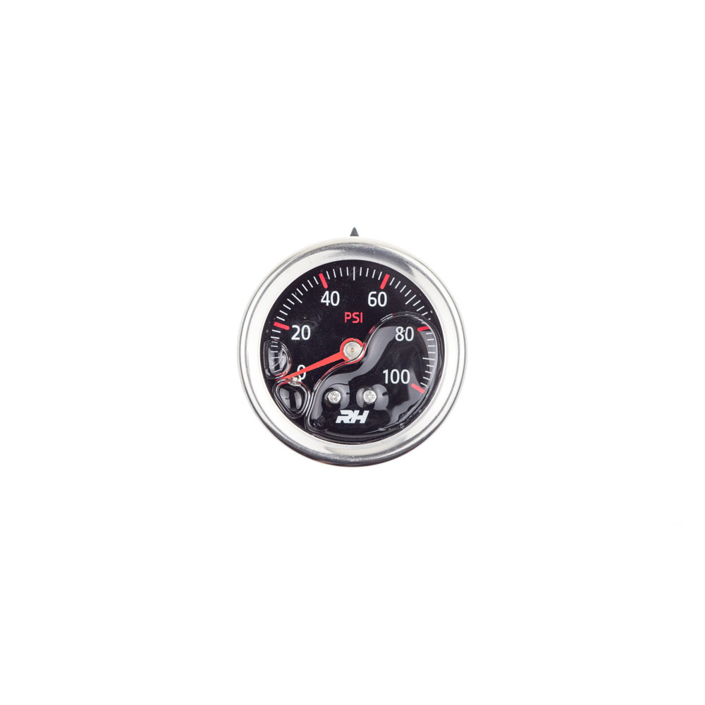 Redhorse Fuel Pressure Gauge 5001-100-3; Inline 0 to 100 PSI 1-1/2 in. Mechanical 