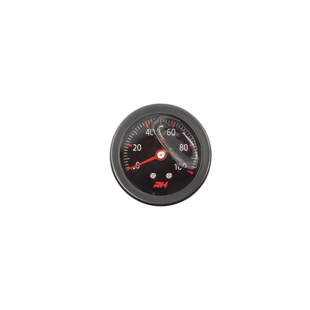 Photo for Redhorse Performance Fuel Pressure Gauge 5002-100-3; Liquid Filled Inline 0 to 100 PSI 1-1/2 in. Full