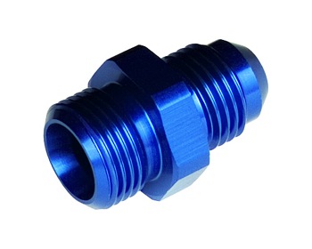Photo for Redhorse Performance Carburetor Fuel Inlet Fitting 5020-06-1; Carburetor Inlet Fitting Blue Anodized -06AN Male Straight 2-5/8 in.
