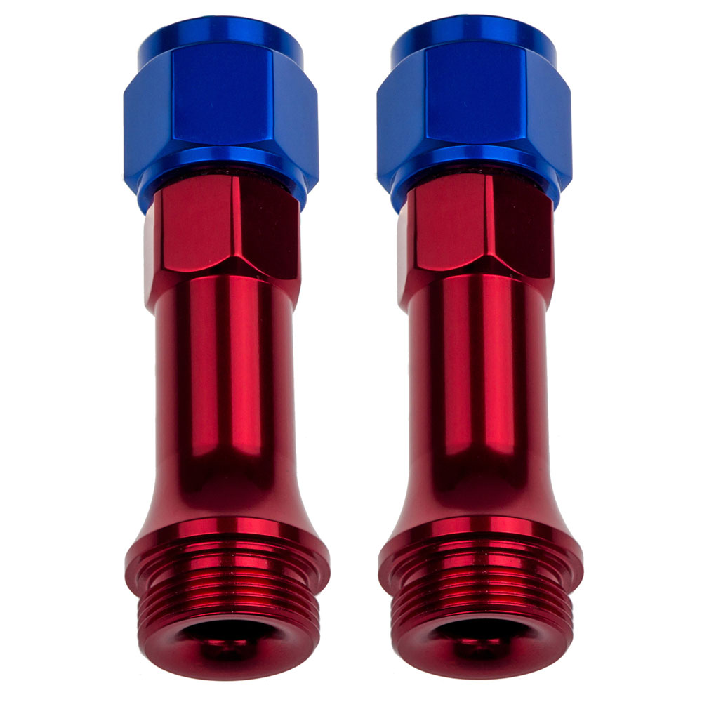 Redhorse Carburetor Fuel Inlet Fitting 5100-08-1; Carburetor Inlet Fitting Red/Blue Anodized -08AN Female Straight 7/8 in. -20 Male 