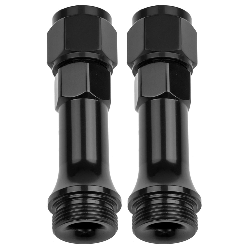 Redhorse Carburetor Fuel Inlet Fitting 5100-08-2; Carburetor Inlet Fitting Black Anodized -08AN Female Straight 7/8 in. -20 Male 