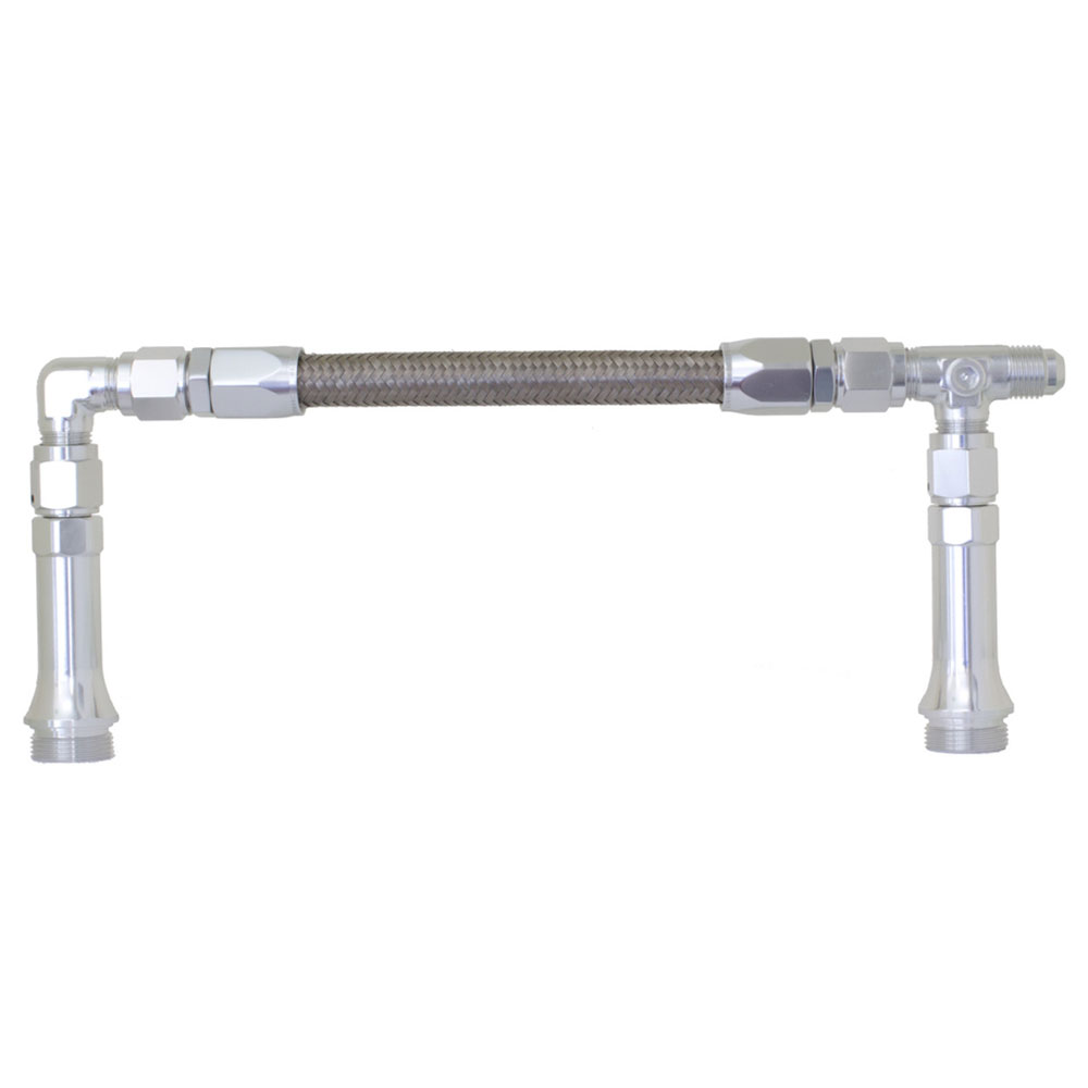 Photo for Redhorse Carburetor Fuel Inlet Kit 5155-08-5; Dual Feed Line 9.500 to 9.750 in. Multi Piece Clear, Silver Aluminum, Stainless Steel Braid