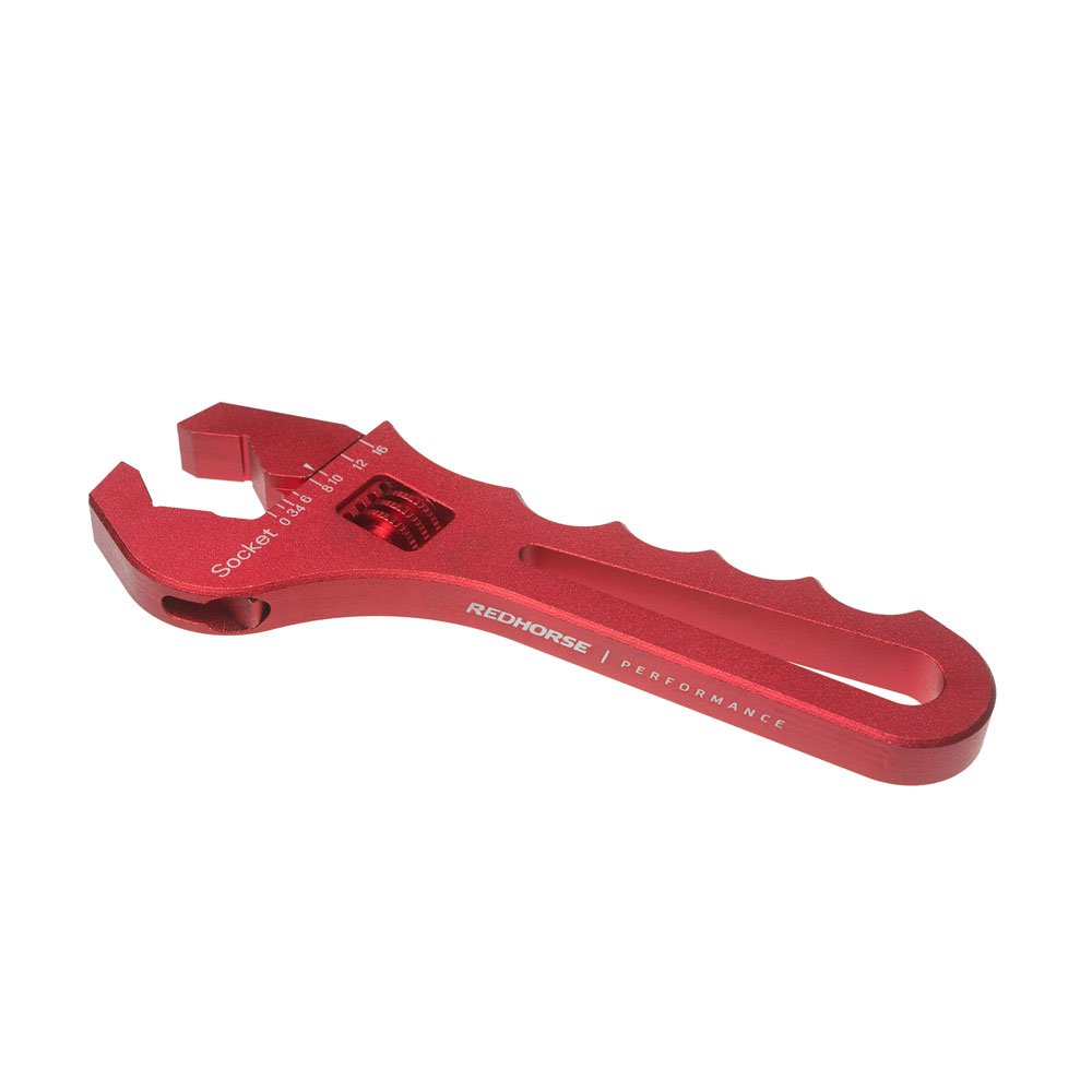 Redhorse AN Wrench 5316-3; Adjustable AN Wrench Adjustable Red Anodized Aluminum -03AN to -16AN 