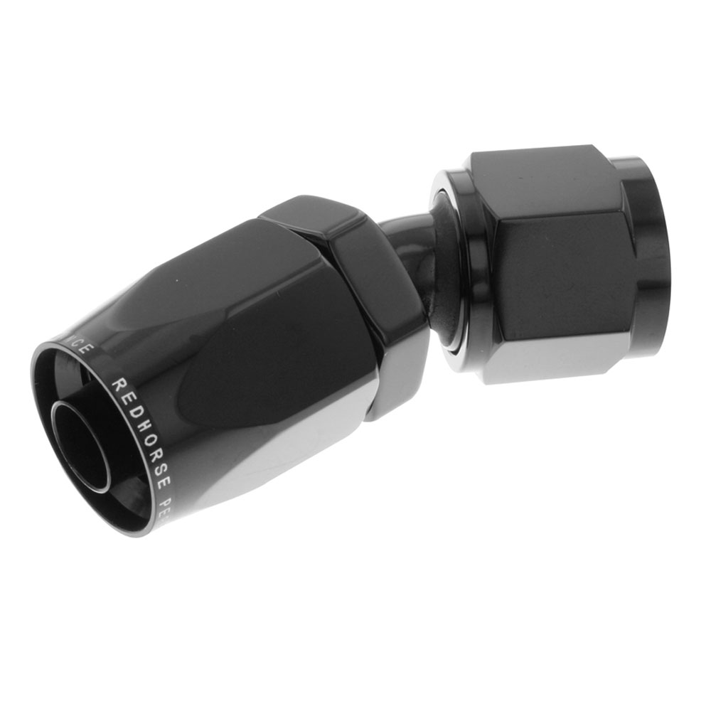 Redhorse Performance Fuel Hose Fitting 6030-04-2; Non Swivel Hose End Black Anodized -04AN 30 deg. -04AN Female 