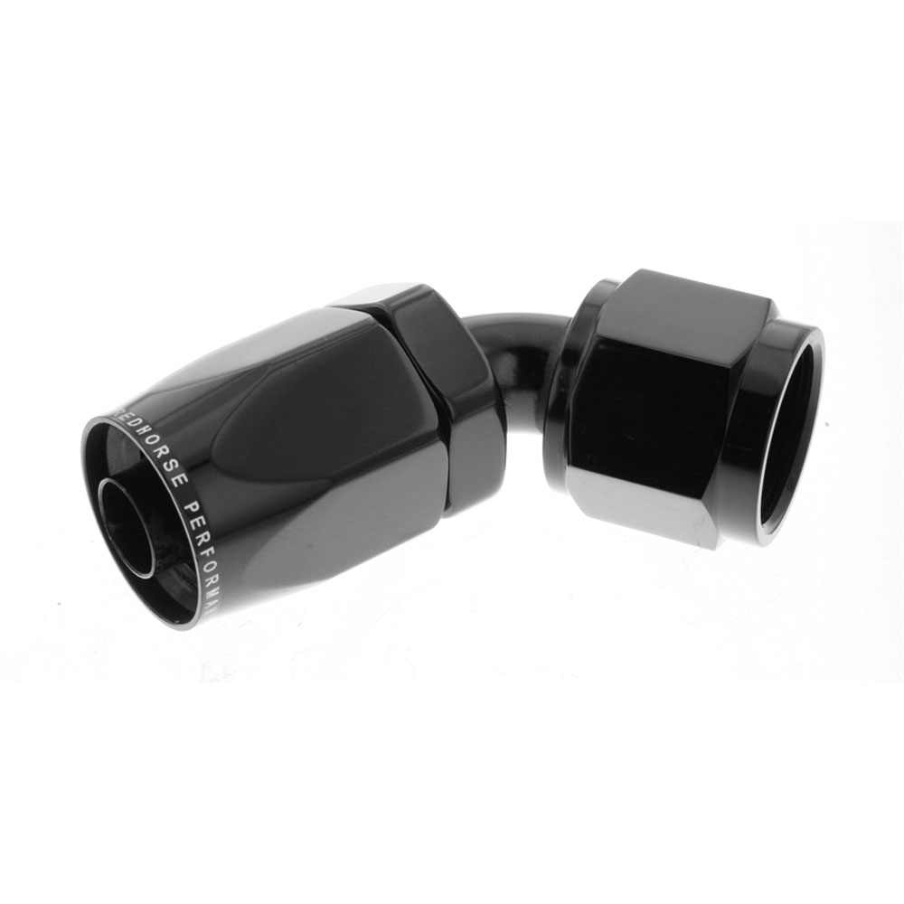 Redhorse Performance Fuel Hose Fitting 6060-04-2; Non Swivel Hose End Black Anodized -04AN 60 deg. -04AN Female 