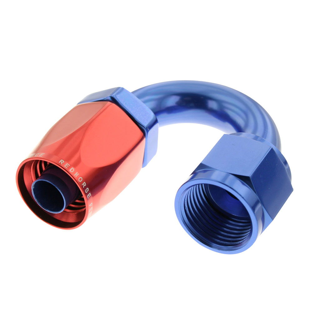 Redhorse Hose End 6180-04-1; Non Swivel Hose End Red/Blue -04AN 180 deg. -04AN Female 