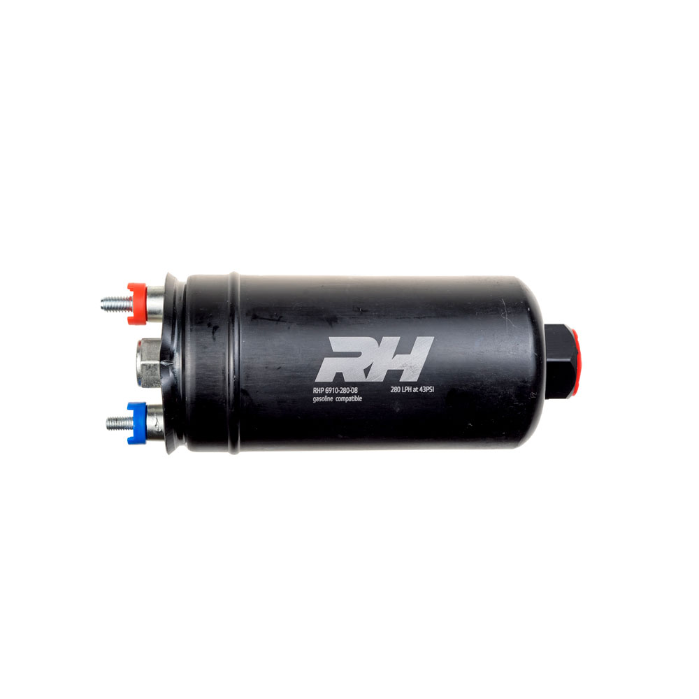 Redhorse Electric Fuel Pump 6910-280-08; 280 LPH @ 43 PSI 255 LPH Black Steel, Plastic Gasoline 