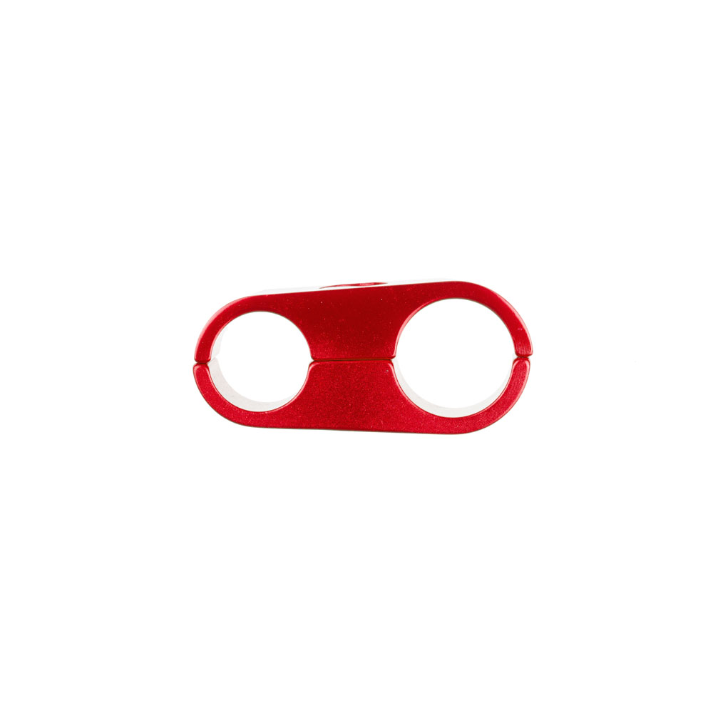 Redhorse Hose Separator 730-12-12-3; 2 Hose -12AN Red Anodized Aluminum 