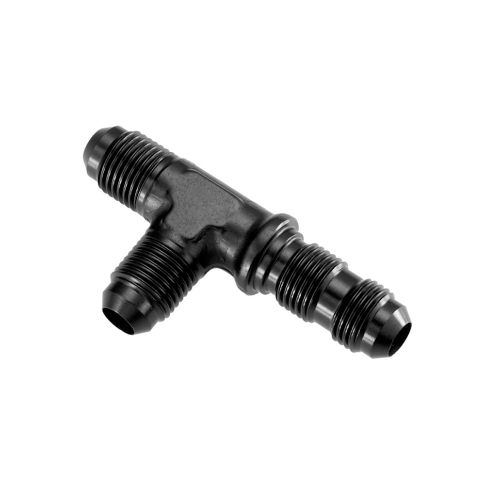 Redhorse Performance AN Fitting 804-03-2; AN to AN Bulkhead Tee on Run Black -03AN Male Tee -03AN Male -03AN Male 