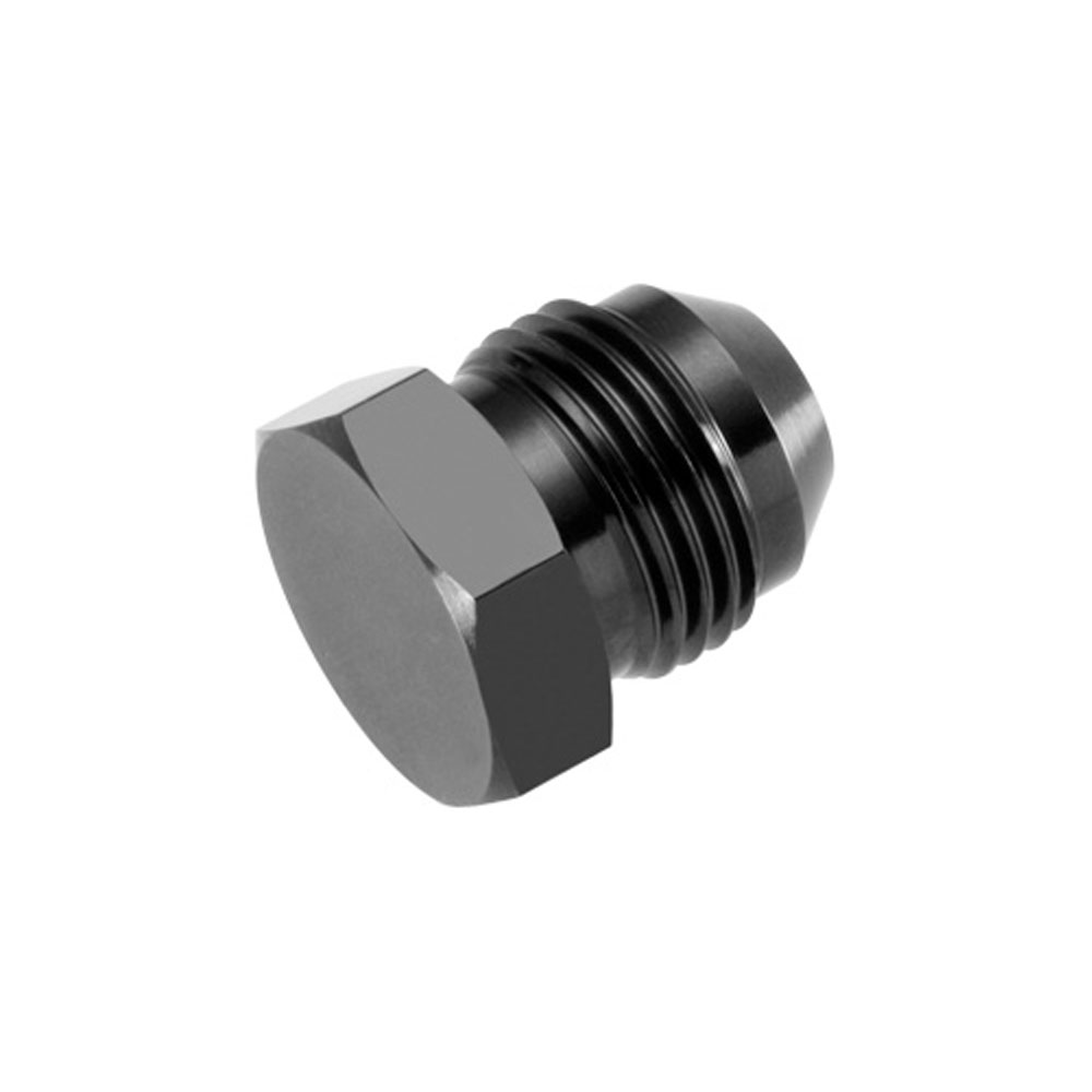 Redhorse Performance AN Fitting 806-03-2; AN Flare Plug Black -03AN Male Straight 