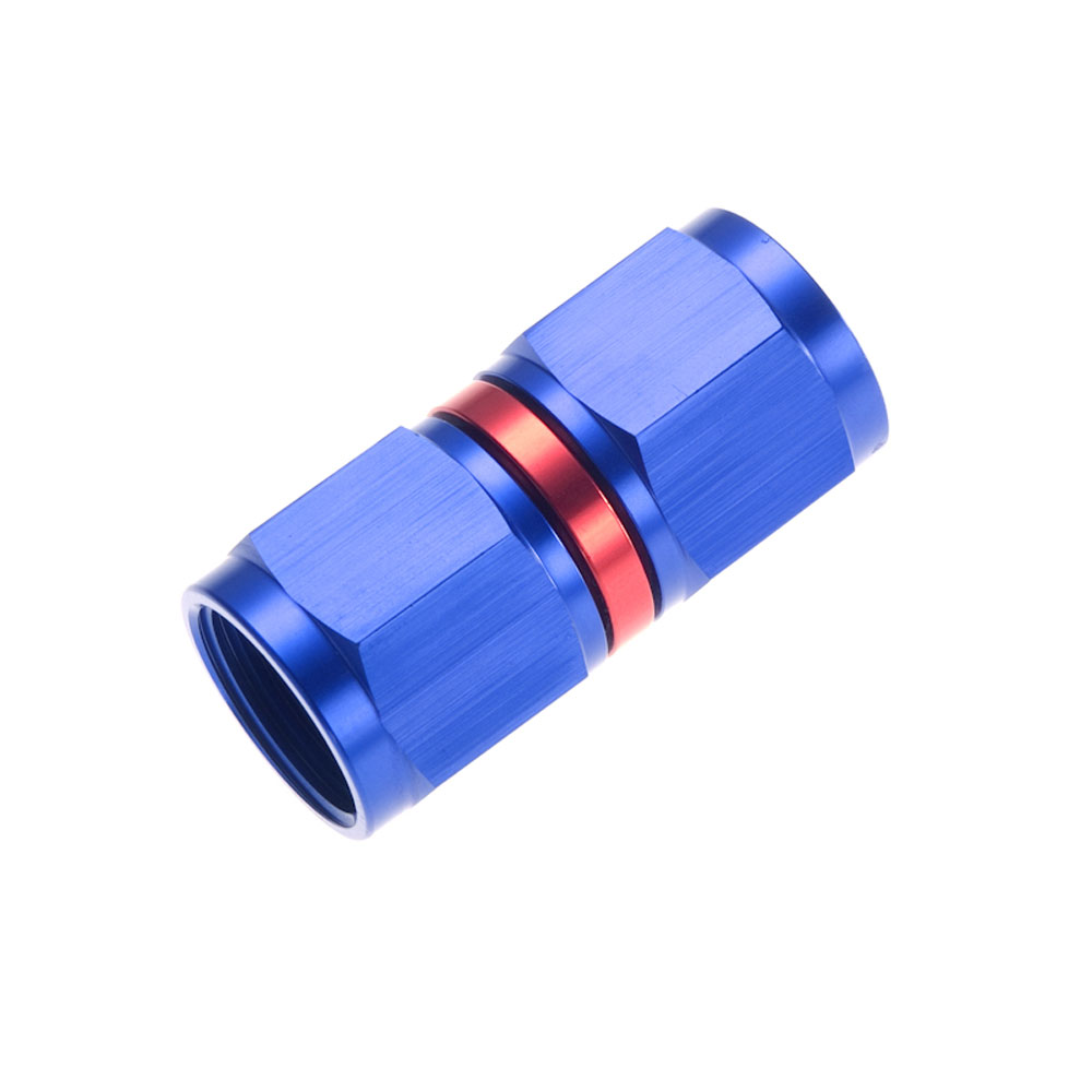 Redhorse Performance AN Fitting 8100-12-1; AN to AN Coupler Red/Blue -12AN Female Straight -12AN Female 