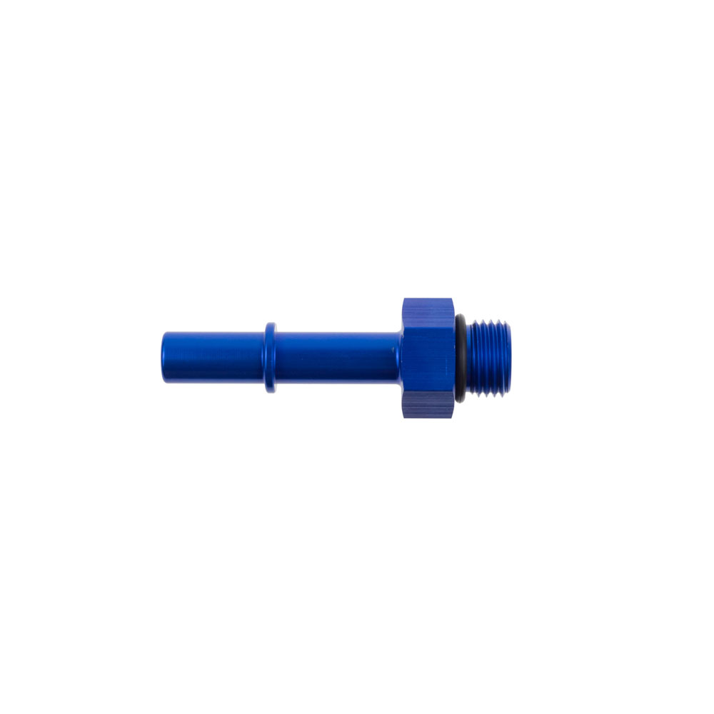 Photo for Redhorse Performance O-Ring Boss Fitting 812-06-05-1; ORB to Quick Connect Adapter Blue Anodized -06AN ORB Male Straight 5/16 in. SAE Male Quick Disconnect