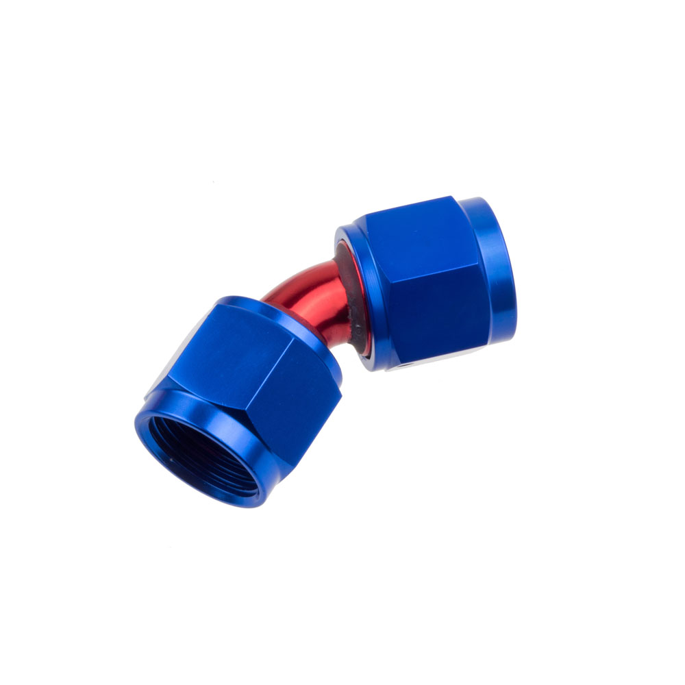 Redhorse AN Fitting 8145-10-1; AN to AN Coupler Red/Blue -10AN Female 45 deg. -10AN Female 
