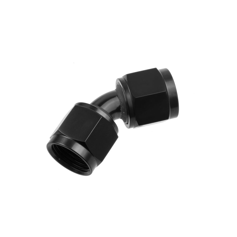 Redhorse Performance AN Fitting 8145-04-2; AN to AN Coupler Black -04AN Female 45 deg. -04AN Female 