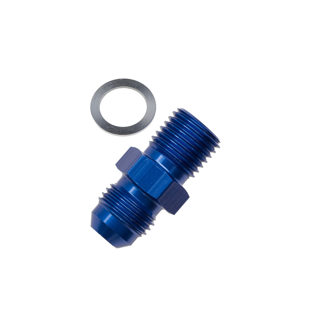 Redhorse Performance AN Fitting 8161-06-10-1; AN to Metric Adapter Blue -06AN Male Straight 10mm x 1.0 Male 