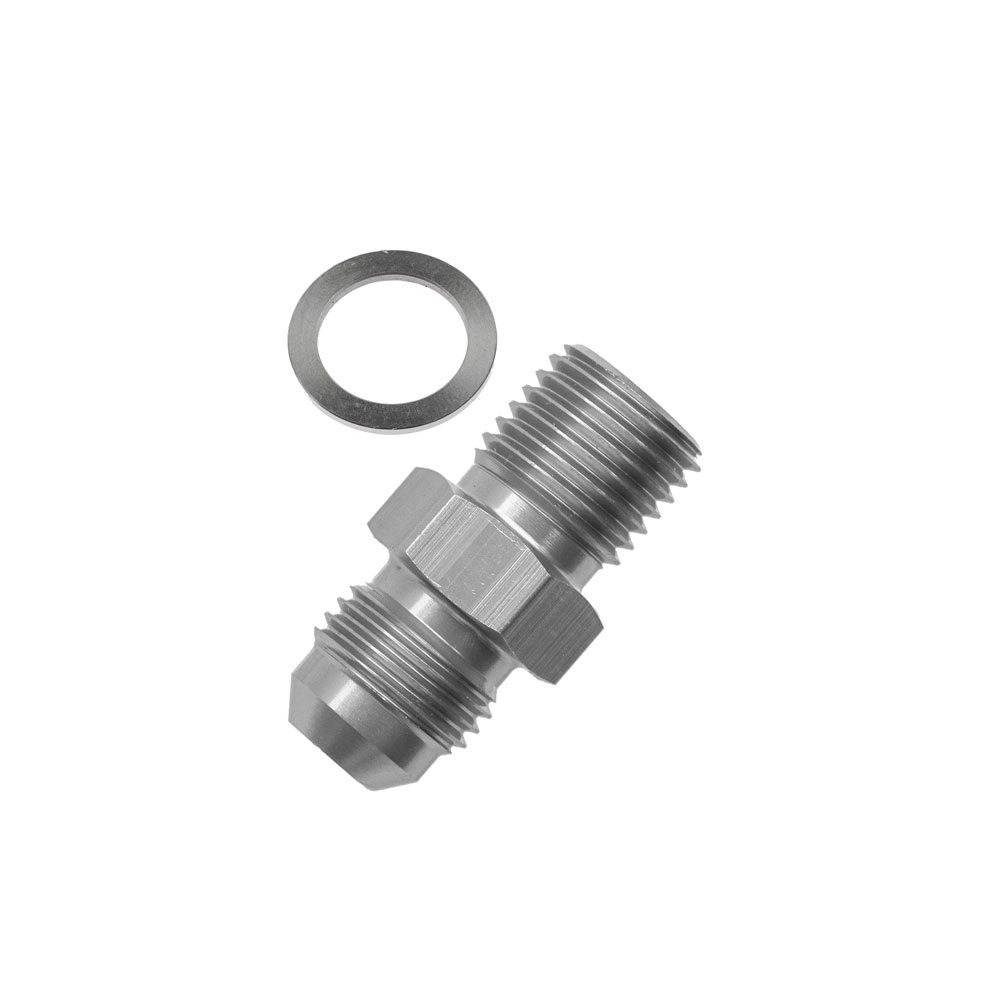 Photo for Redhorse Performance AN Fitting 8161-08-10-5; AN to Metric Adapter Clear ANodized -08AN Male Straight 10mm x 1.0 Male 