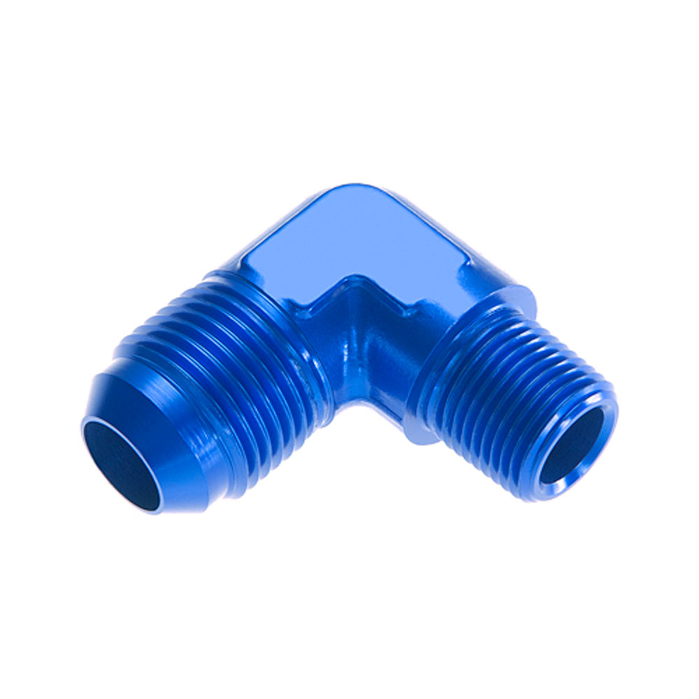 Redhorse Performance AN Fitting 822-10-06-1; AN to NPT Adapter Blue -10AN Male 90 deg. 3/8 in. NPT Male 