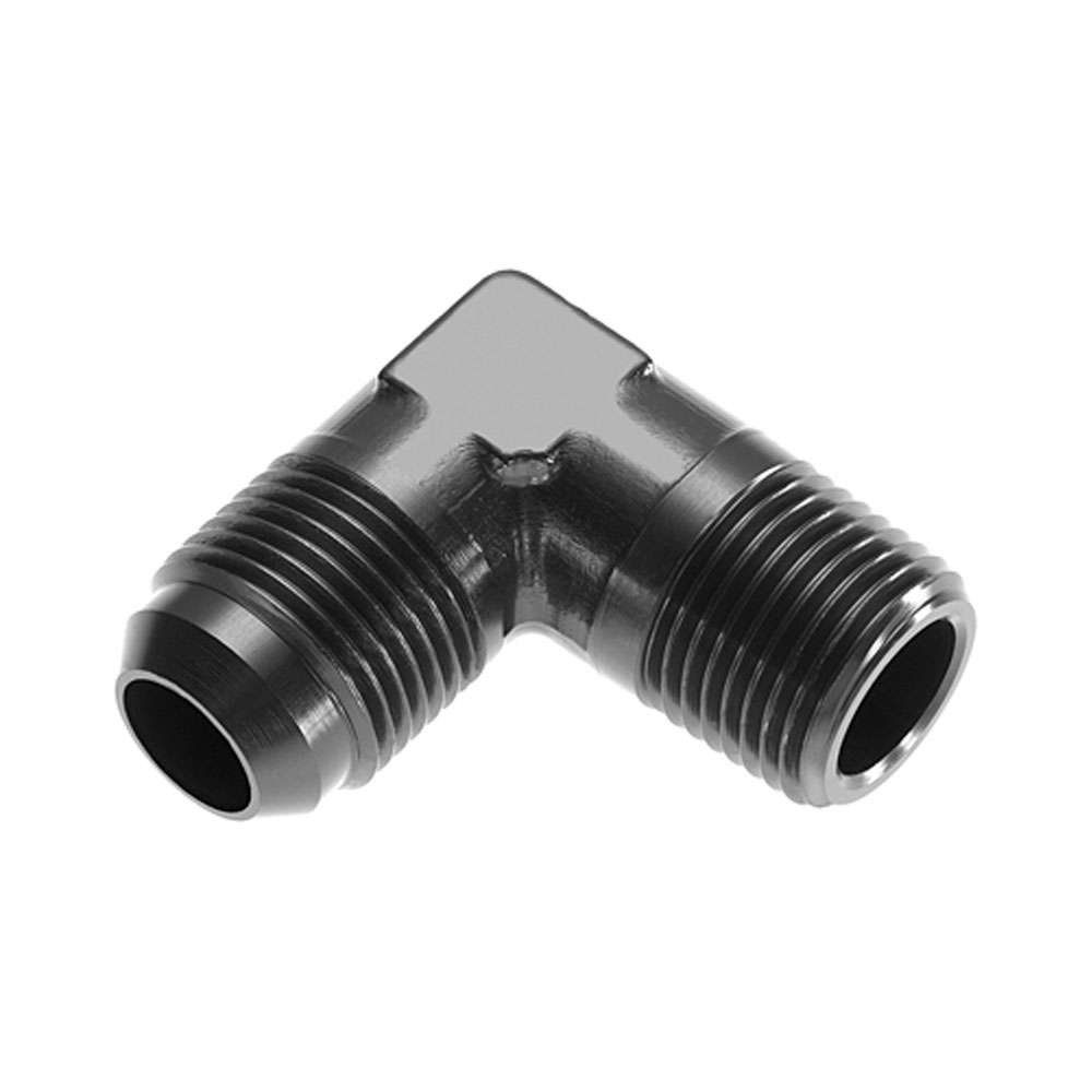 Redhorse Performance AN Fitting 822-12-08-2; AN to NPT Adapter Black -12AN Male 90 deg. 1/2 in. NPT Male 
