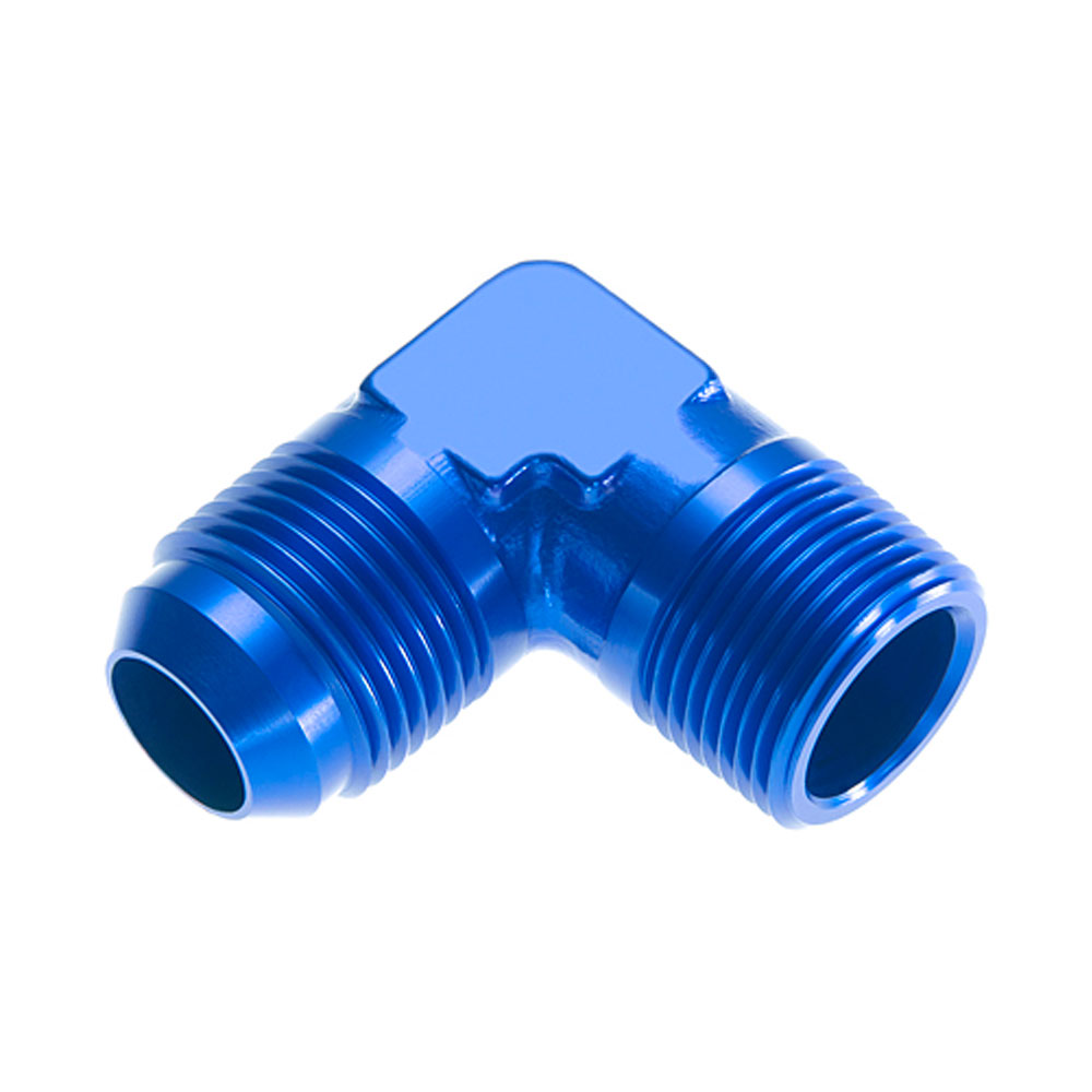 Redhorse Performance AN Fitting 822-12-12-1; AN to NPT Adapter Blue -12AN Male 90 deg. 3/4 in. NPT Male 