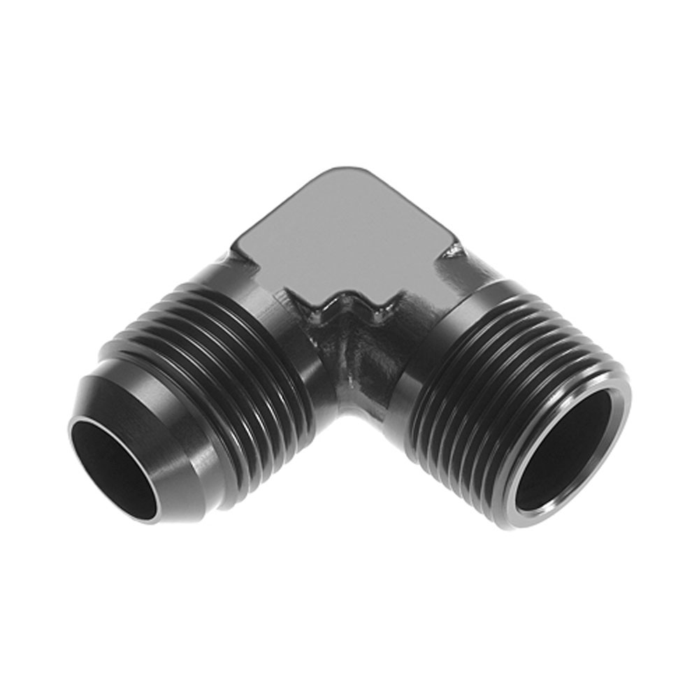 Redhorse Performance AN Fitting 822-12-12-2; AN to NPT Adapter Black -12AN Male 90 deg. 3/4 in. NPT Male 