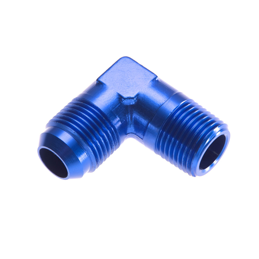Redhorse Performance AN Fitting 822-12-16-1; AN to NPT Adapter Blue -12AN Male 90 deg. 1 in. NPT Male 