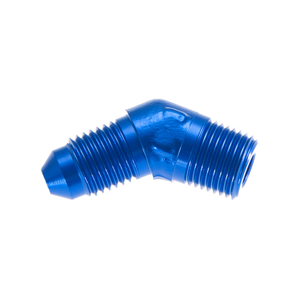 Redhorse AN Fitting 823-03-02-1; AN to NPT Adapter Blue -03AN Male 45 deg. 1/8 in. NPT Male 