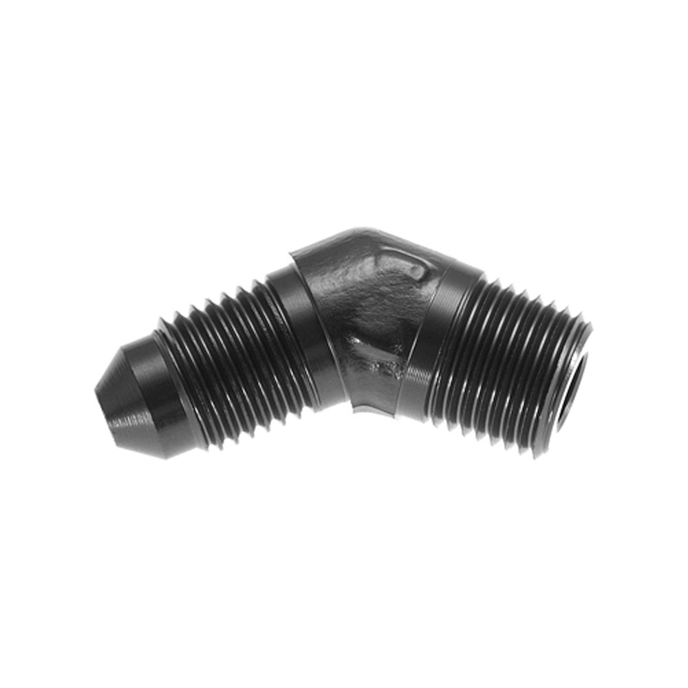 Redhorse AN Fitting 823-03-02-2; AN to NPT Adapter Black -03AN Male 45 deg. 1/8 in. NPT Male 