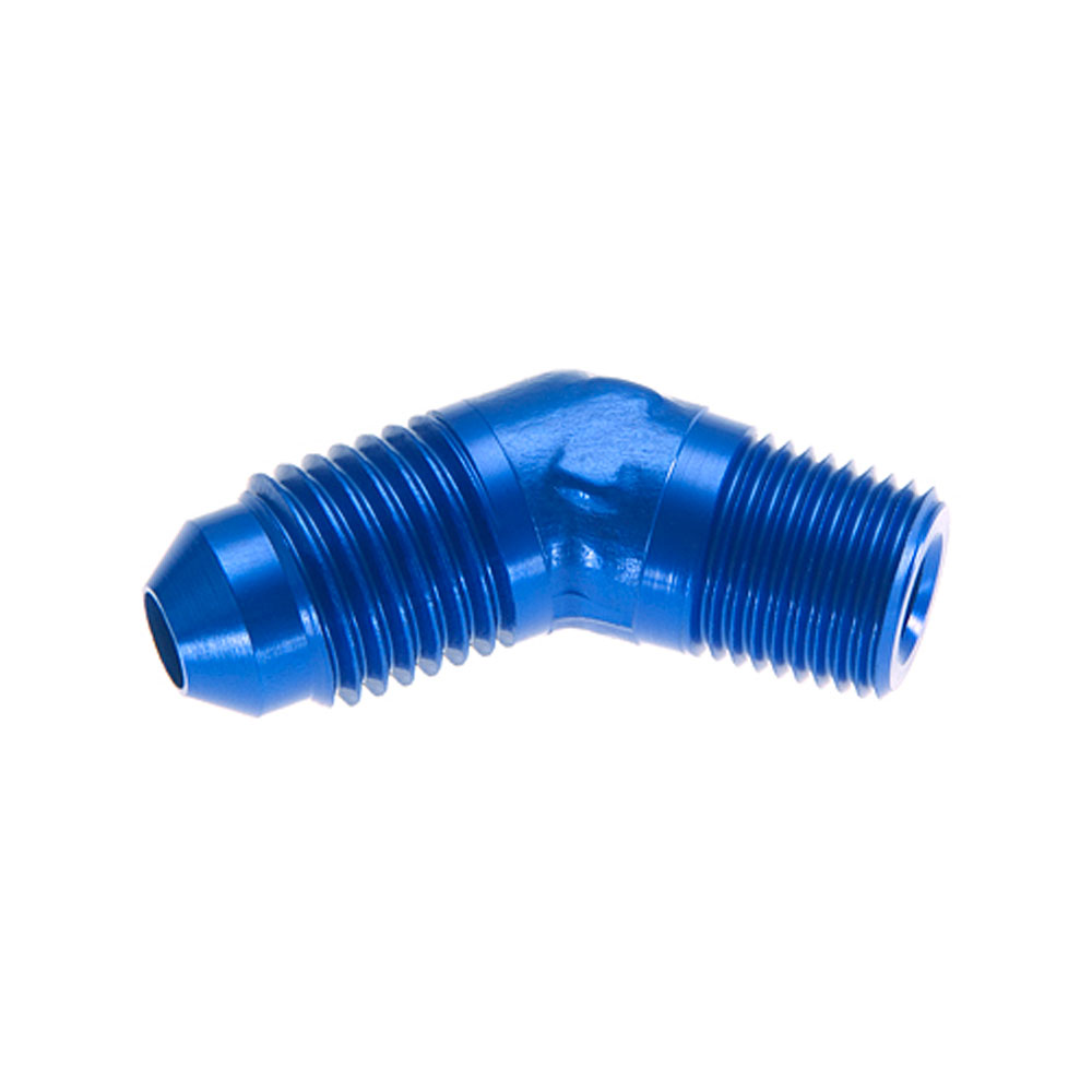 Redhorse AN Fitting 823-04-02-1; AN to NPT Adapter Blue -04AN Male 45 deg. 1/8 in. NPT Male 