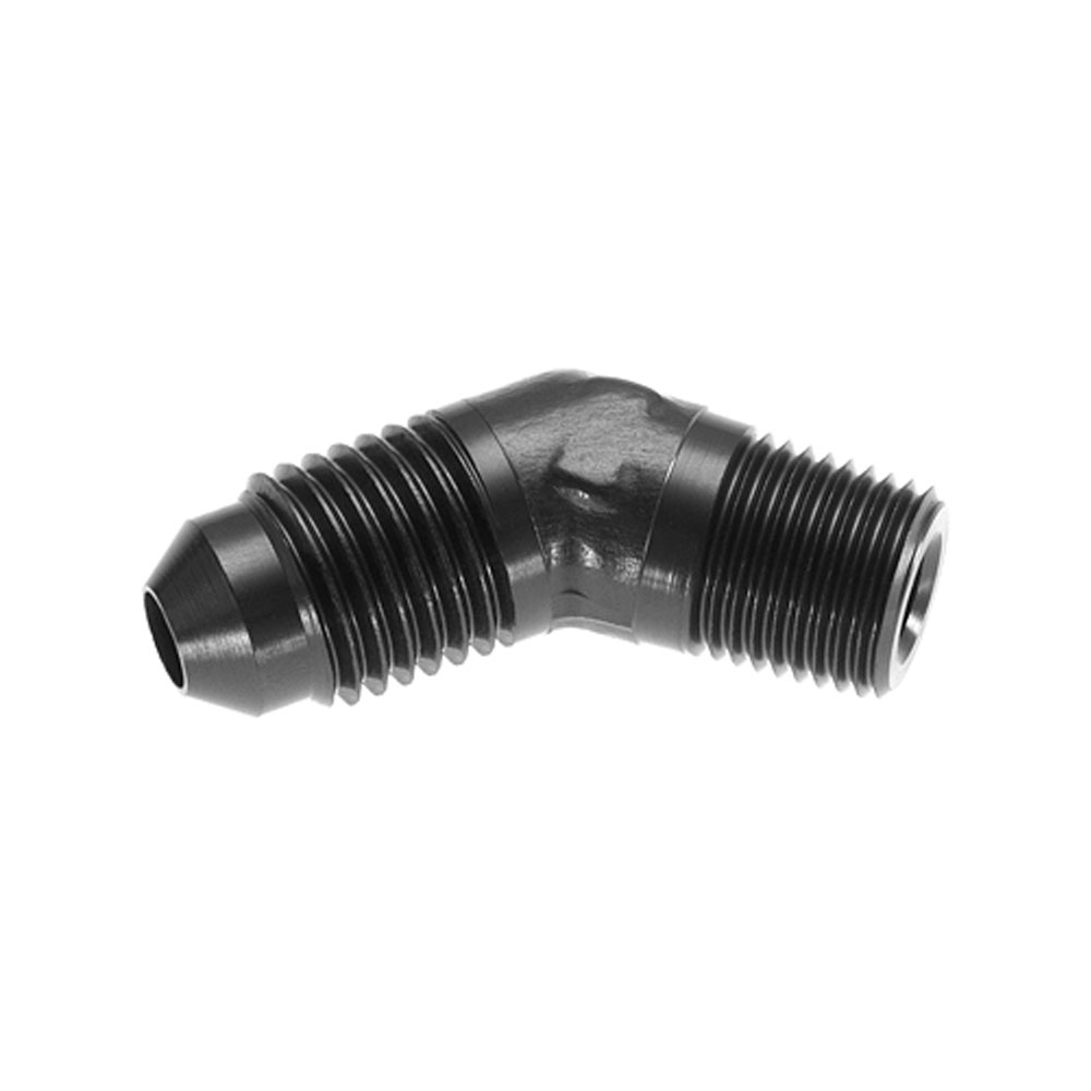 Redhorse Performance AN Fitting 823-04-02-2; AN to NPT Adapter Black -04AN Male 45 deg. 1/8 in. NPT Male 