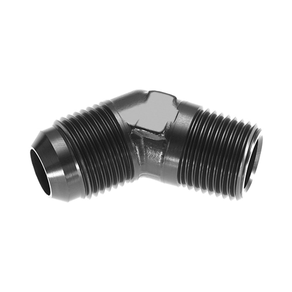 Redhorse Performance AN Fitting 823-10-08-2; AN to NPT Adapter Black -10AN Male 45 deg. 1/2 in. NPT Male 