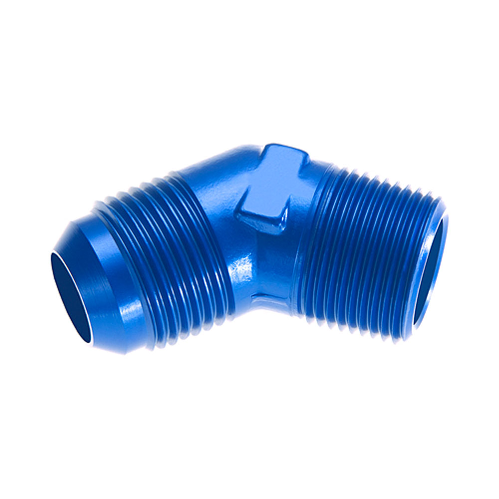 Redhorse Performance AN Fitting 823-12-12-1; AN to NPT Adapter Blue -12AN Male 45 deg. 3/4 in. NPT Male 